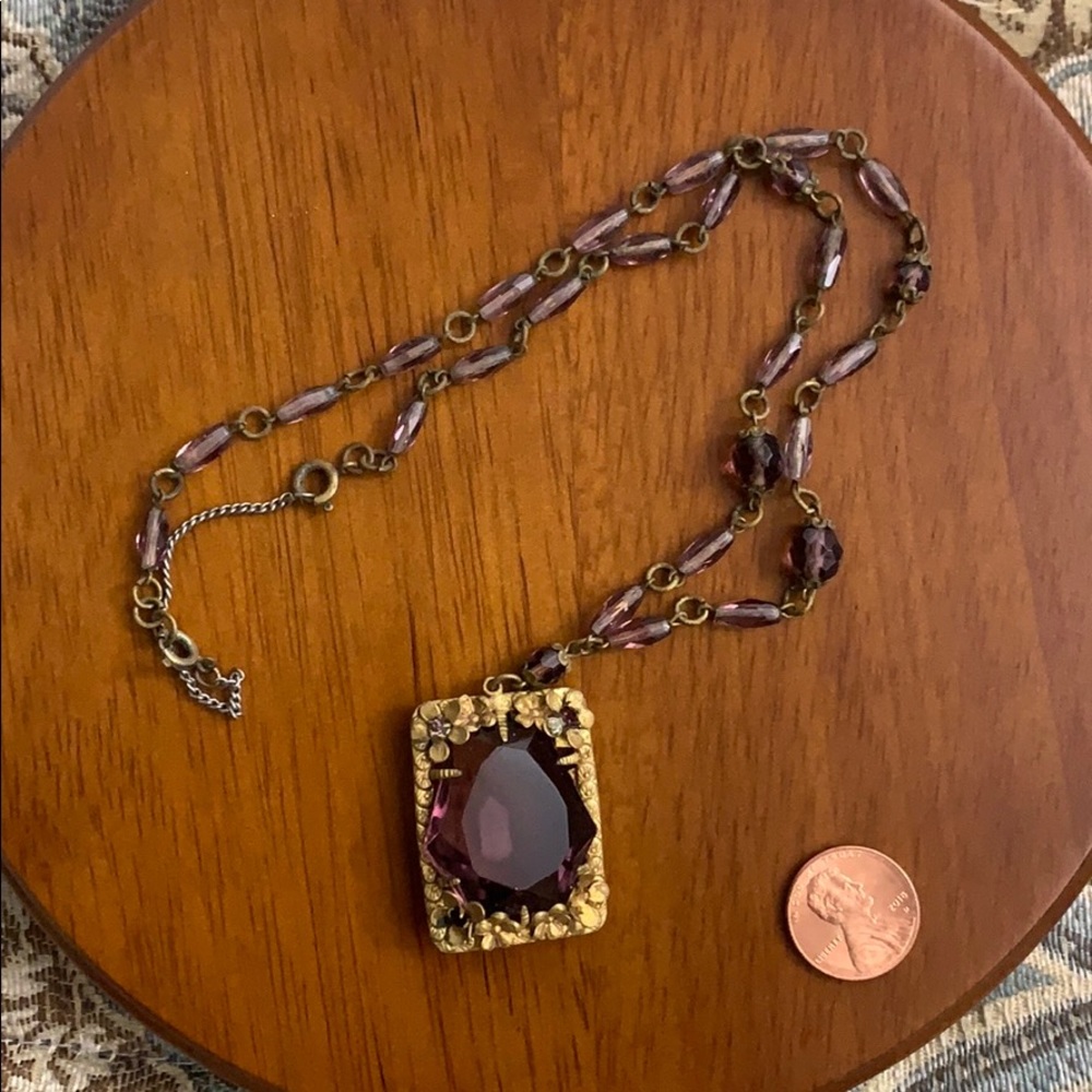 Bundle of beads pendant necklace pink purple red